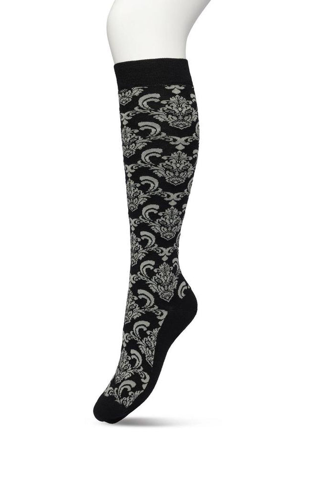 OrnamentKneeHighSockBP221701_BlackBlack_1