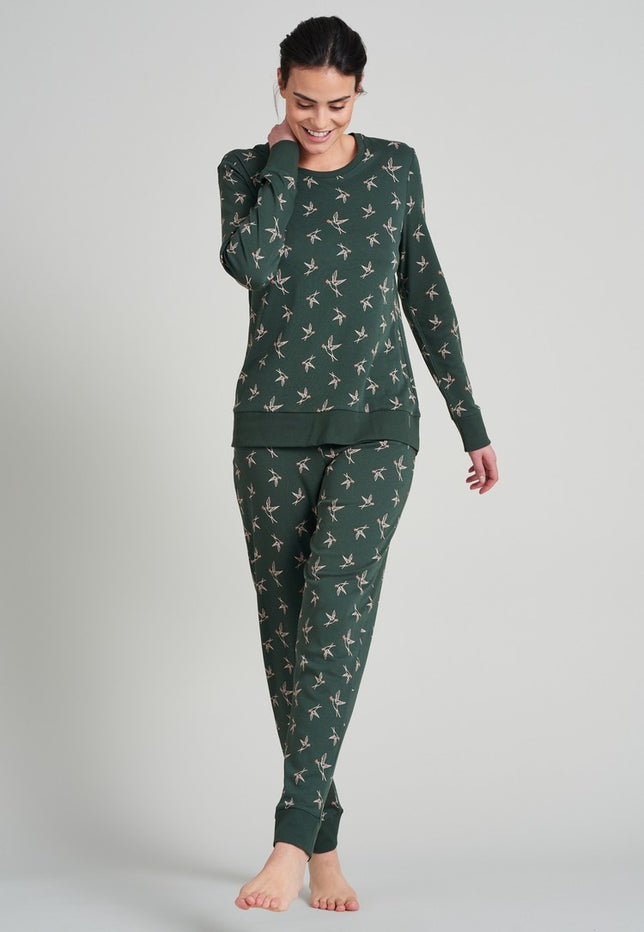 Pyjamalang175557_Donkergroen_1