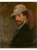 ZelfportretmetBloemenhoedCH-ZMB_PrintBrownBRN_4