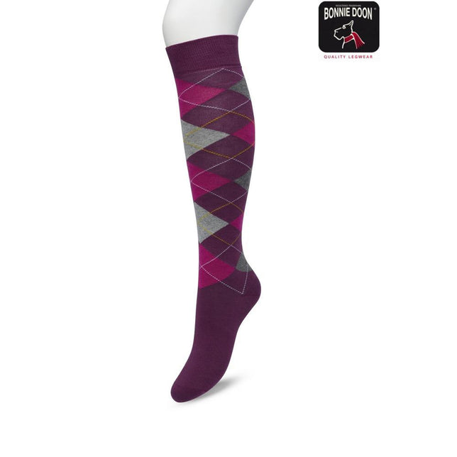 Bonnie Doon Dames Kniekousen Argyle Knee High BP211505 - Jambelles