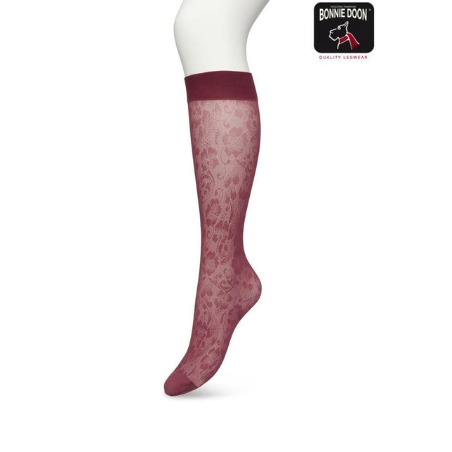 Bonnie Doon Dames Kniekousen Fancy Flower Knee-High BP221803 - Jambelles