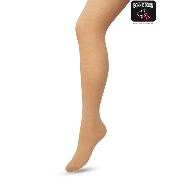 Bonnie Doon Bio Cotton damesmaillot BP051900 in beige, met effen, ondoorzichtig design aan één been. - Jambelles