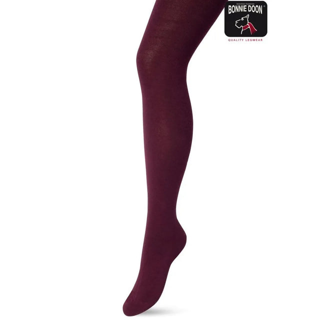 Bonnie Doon Bio Cotton damesmaillot BP051900 in effen bordeauxrood, met ondoorzichtige stof en voet. - Jambelles