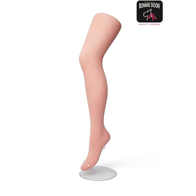 Bonnie Doon damesmaillot Bio Cotton Tights BP051900 in effen lichtroze, getoond op een mannequinbeen. - Jambelles