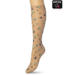 Bonnie Doon Dames Panty Kniekousen English Flower Knee High BP211502 - Jambelles