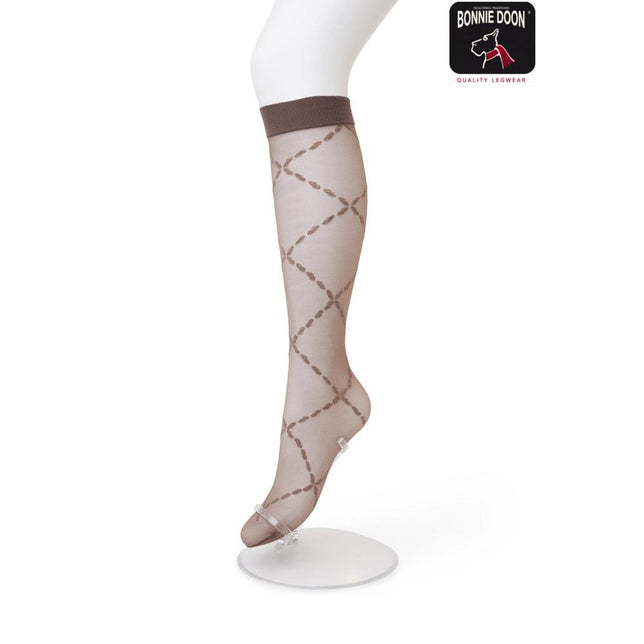 Bonnie Doon Dames Panty Kniekousen Lozenge Knee High BP211504 - Jambelles