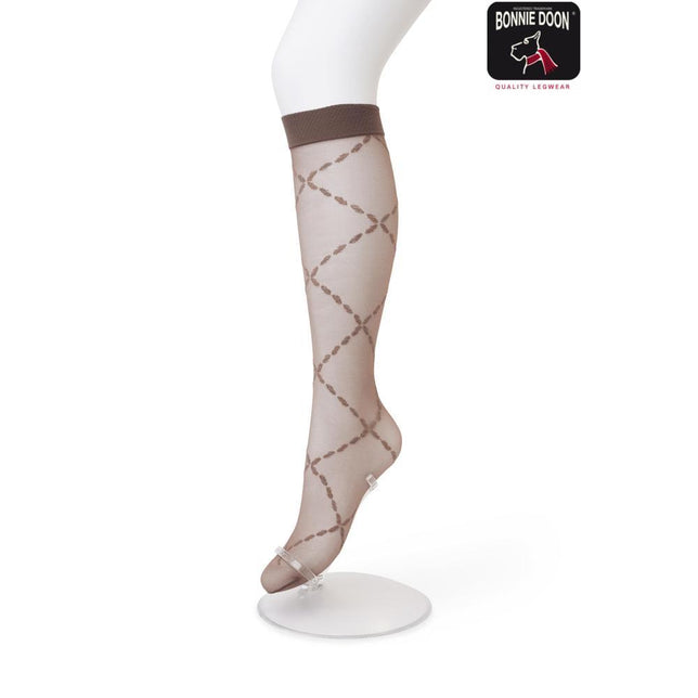 Bonnie Doon Dames Panty Kniekousen Lozenge Knee High BP211504 - Jambelles