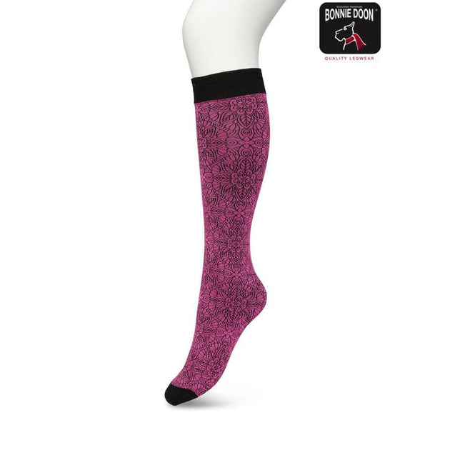 Bonnie Doon Dames Panty Kniekousen Mandala Flower Knee-High BP221805 - Jambelles