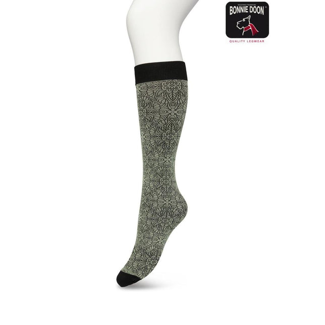 Bonnie Doon Dames Panty Kniekousen Mandala Flower Knee-High BP221805 - Jambelles