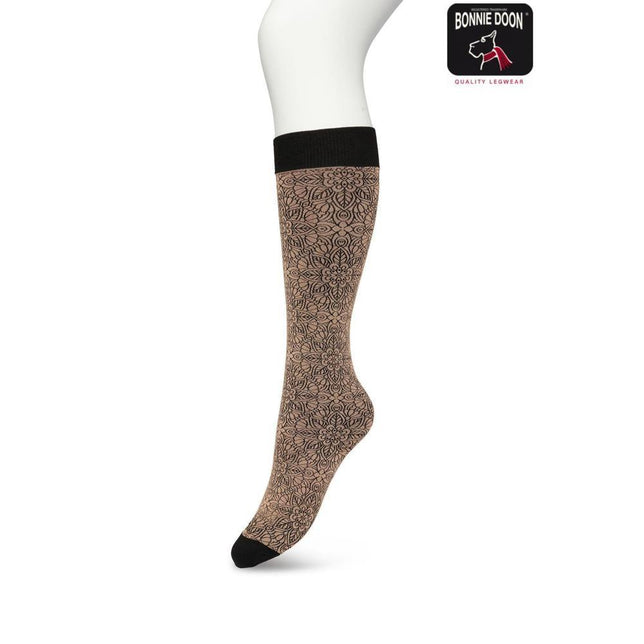 Bonnie Doon Dames Panty Kniekousen Mandala Flower Knee-High BP221805 - Jambelles