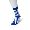 Bonnie Doon Basic Stripe damessok in oranje en wit met horizontale strepen en effen boord, hiel en teen. - Jambelles
