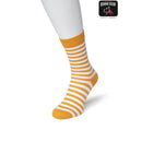 Bonnie Doon Basic Stripe damessok in oranje en wit met horizontale strepen en effen boord, hiel en teen. - Jambelles