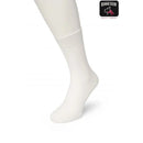 Zwarte Bonnie Doon dames Bio Cotton Sock BP051100, effen uitgevoerd en getoond aan een witte paspopvoet. - Jambelles