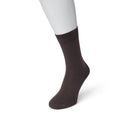 Zwarte Bonnie Doon dames Bio Cotton Sock BP051100, effen uitgevoerd en getoond aan een witte paspopvoet. - Jambelles