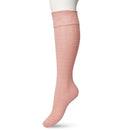 Bonnie Doon dameskniekous Classic Cable Knee High in blauw met kabelpatroon en brede geribde boord. - Jambelles