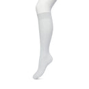 Bonnie Doon dameskniekous Classic Cable Knee High in blauw met kabelpatroon en brede geribde boord. - Jambelles