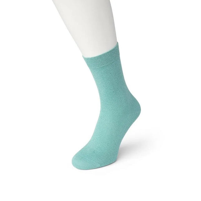 Bonnie Doon Cotton Sparkle damessok in turquoise met subtiele glans en effen ontwerp. - Jambelles