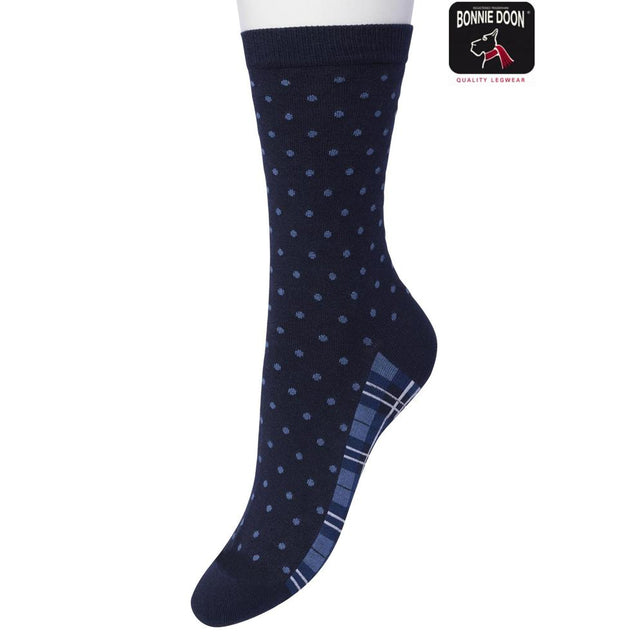 Bonnie Doon Dames Sokken Dots and Checks Sock BP211105 - Jambelles