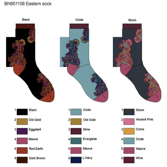 Bonnie Doon Dames Sokken Eastern Sock BN951108 - Jambelles