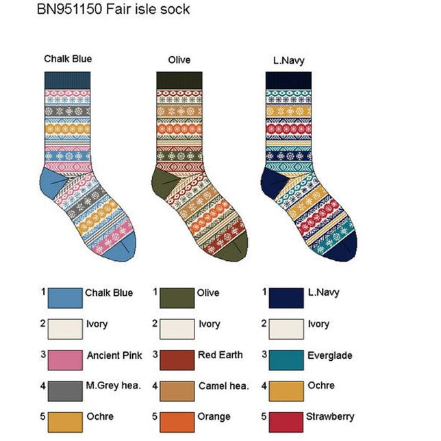 Bonnie Doon Dames Sokken Fair Isle Sock BN951150 - Jambelles