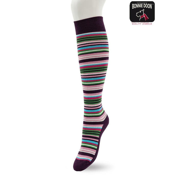 Bonnie Doon Dames Sokken Funky Stripes Knee-High BP231505 - Jambelles
