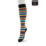 Bonnie Doon Dames Sokken Funky Stripes Knee-High BP231505 - Jambelles