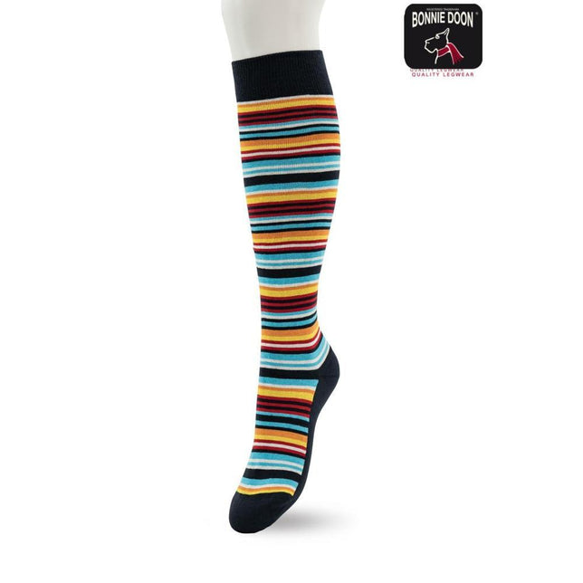 Bonnie Doon Dames Sokken Funky Stripes Knee-High BP231505 - Jambelles