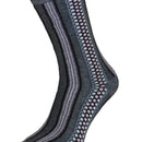 Bonnie Doon dames sokken Glitter And Stripes BP261102 in grijs met verticale strepen en stippenpatroon. - Jambelles