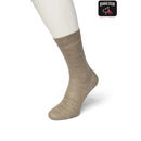 Donkergrijze effen Bonnie Doon damessok Wool/Cotton BD631402 met geribde boord - Jambelles