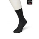 Donkergrijze effen Bonnie Doon damessok Wool/Cotton BD631402 met geribde boord - Jambelles