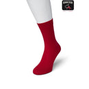 Donkergrijze effen Bonnie Doon damessok Wool/Cotton BD631402 met geribde boord - Jambelles