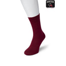 Donkergrijze effen Bonnie Doon damessok Wool/Cotton BD631402 met geribde boord - Jambelles