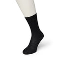 Donkergrijze effen Bonnie Doon damessok Wool/Cotton BD631402 met geribde boord - Jambelles