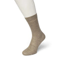 Donkergrijze effen Bonnie Doon damessok Wool/Cotton BD631402 met geribde boord - Jambelles