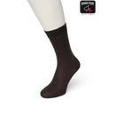Donkergrijze effen Bonnie Doon damessok Wool/Cotton BD631402 met geribde boord - Jambelles