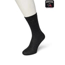 Donkergrijze effen Bonnie Doon damessok Wool/Cotton BD631402 met geribde boord - Jambelles