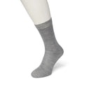 Donkergrijze effen Bonnie Doon damessok Wool/Cotton BD631402 met geribde boord - Jambelles