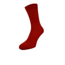 Donkergrijze effen Bonnie Doon damessok Wool/Cotton BD631402 met geribde boord - Jambelles