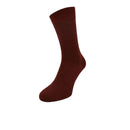Donkergrijze effen Bonnie Doon damessok Wool/Cotton BD631402 met geribde boord - Jambelles