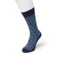 Bonnie Doon dames sok Zigzag Sock BP212109 in donkerblauw met rood-blauw-wit zigzagpatroon en effen boord, hiel en teen. - Jambelles