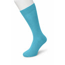 Bonnie Doon heren Cotton Sock BD 632401 in turquoise, effen model met brede geribde boord. - Jambelles