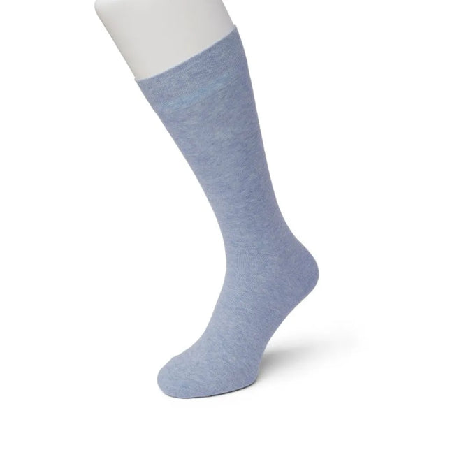Bonnie Doon Cotton Sock BD 632401, effen lichtblauwe herensok met geribde boord. - Jambelles