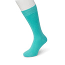 Bonnie Doon heren Cotton Sock BD 632401 in turquoise, effen model met brede geribde boord. - Jambelles