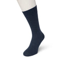 Bonnie Doon heren Cotton Sock BD 632401 in turquoise, effen model met brede geribde boord. - Jambelles