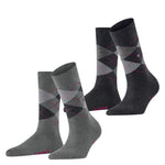 Burlington Dames Sokken Everyday Argyle Sock 2-Pack 22012 - Jambelles