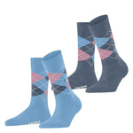 Burlington Dames Sokken Everyday Argyle Sock 2-Pack 22012 - Jambelles