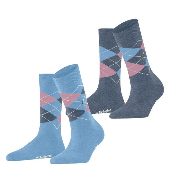 Burlington Dames Sokken Everyday Argyle Sock 2-Pack 22012 - Jambelles