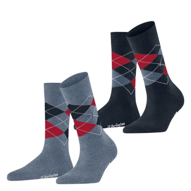 Burlington Dames Sokken Everyday Argyle Sock 2-Pack 22012 - Jambelles