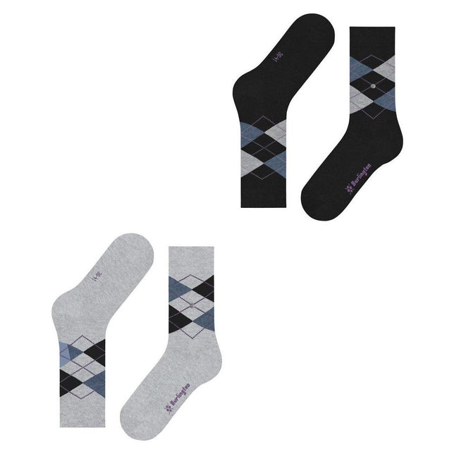 Burlington Dames Sokken Everyday Argyle Sock 2-Pack 22012 - Jambelles