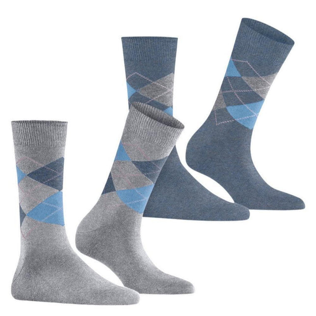 Burlington Dames Sokken Everyday Argyle Sock 2-Pack 22012 - Jambelles